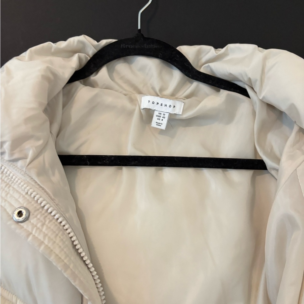 Topshop Off-White Puffer Jacket